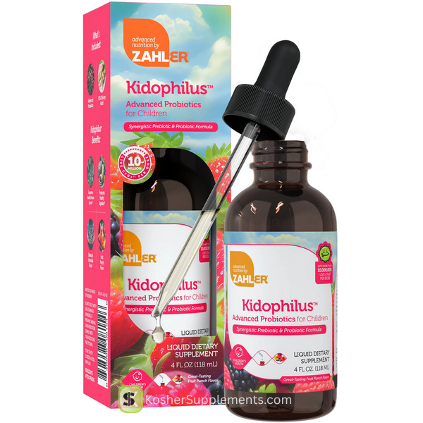 Zahler Kidophilus Liquid Probiotics for Children 4 oz bottle